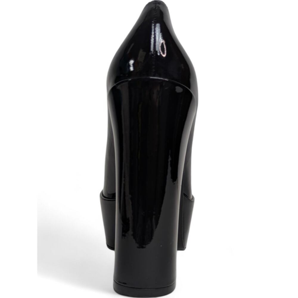 Stuart Weitzman Black Patent 6in Platform Pumps Chunky High Heel Y2K Disco Glam - Picture 9 of 12